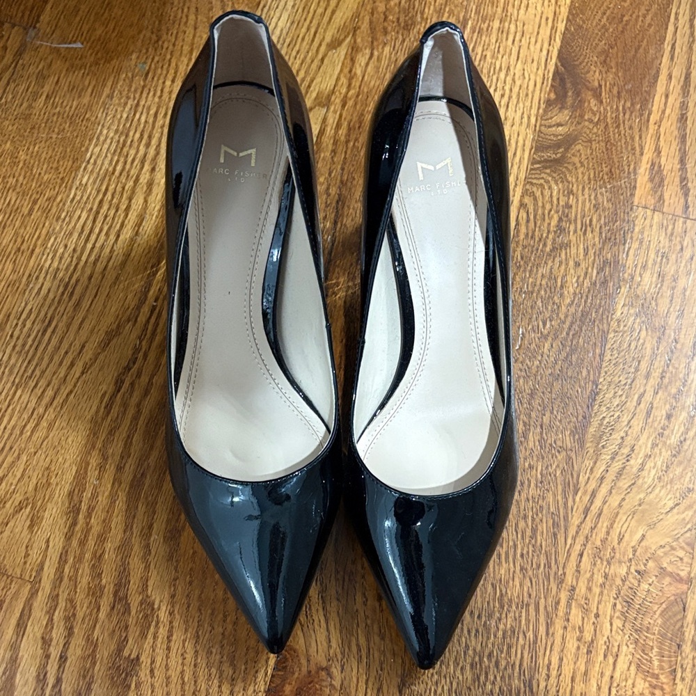 Marc Fisher LTD - size 7 black patent leather with clear heel